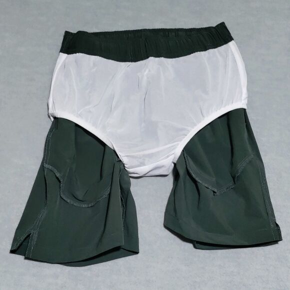 Bear Bottom Shorts Men’s Size Small 7" Swim Hybrid Zip‎ Pocket Green NWOT - Picture 6 of 13
